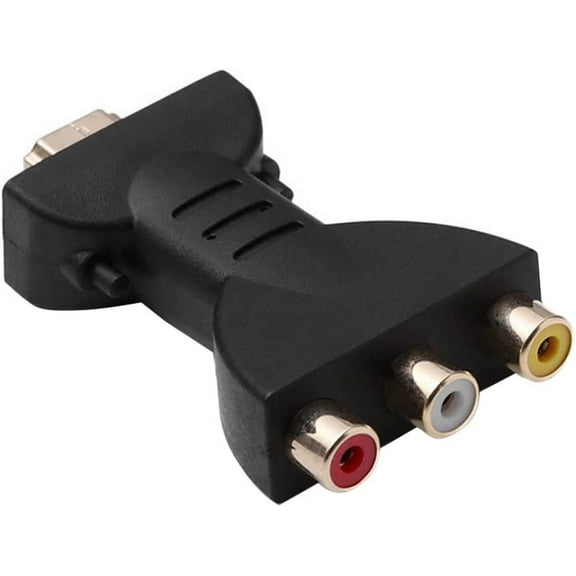 HDMI to 3 RCA Adapter, HDMI Male to RCA Female Three Way Splitter Adapter, Portable HDMI to AV Converter for Audio Video Cable Connector