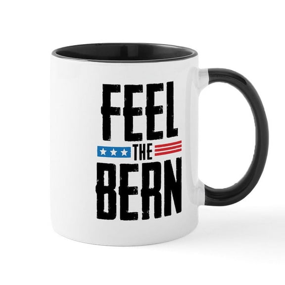 CafePress - Feel The Bern Mugs - 11 oz Ceramic Mug - Novelty Coffee Tea Cup