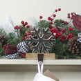 thumbnail image 2 of Northlight 6" Silver Snowflake on Wood Look Base Christmas Stocking Holder, 2 of 5