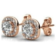 thumbnail image 7 of Cate & Chloe Ruth 18k Rose Gold Plated Halo Stud Earrings with Swarovski Crystals Gift for Women, 7 of 7