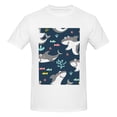 thumbnail image 4 of Bingfone Friendly Smiling Sharks Men'S Loose Fit Short-Sleeve Pocket T-Shirt, 4 of 7