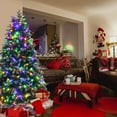 thumbnail image 3 of Topbuy 7FT Hinged Life-Like Christmas Tree W/ 450 LED Lights Pre-Lit Artificial Xmas Tree W/ 1315 PE & PVC Leaves, 3 of 10