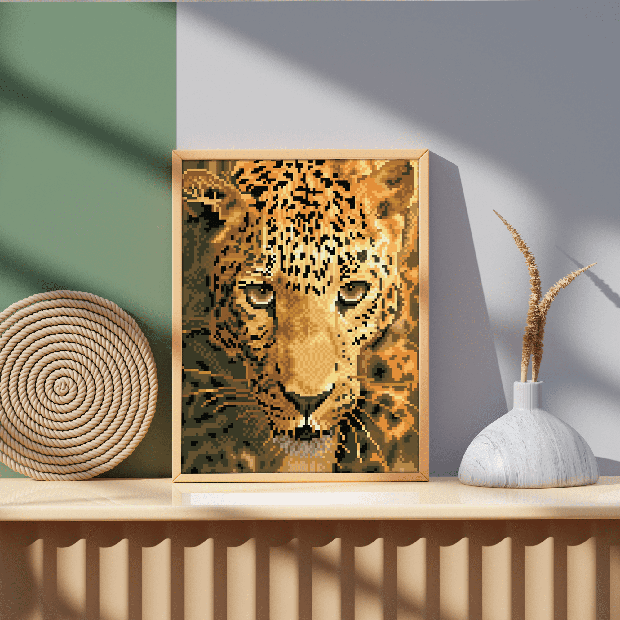 Diamond Dotz Jaguar Prowl with Frame Animal Diamond Painting Kits for Adults - Diamond Art Kits a Relaxing Creative Craft Kit with Dotz Gems 10.8"x14"