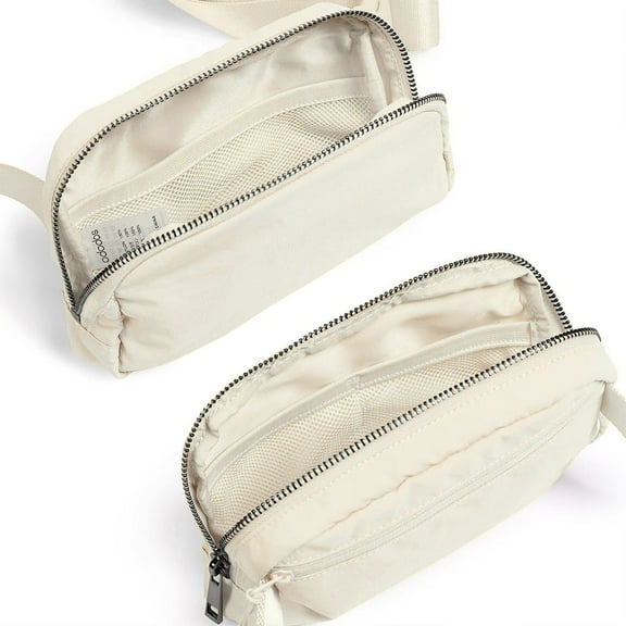 SEWCHICS Sling Waist Bag Fanny Pack Beige 1Set Simple Design Casual Use For Women