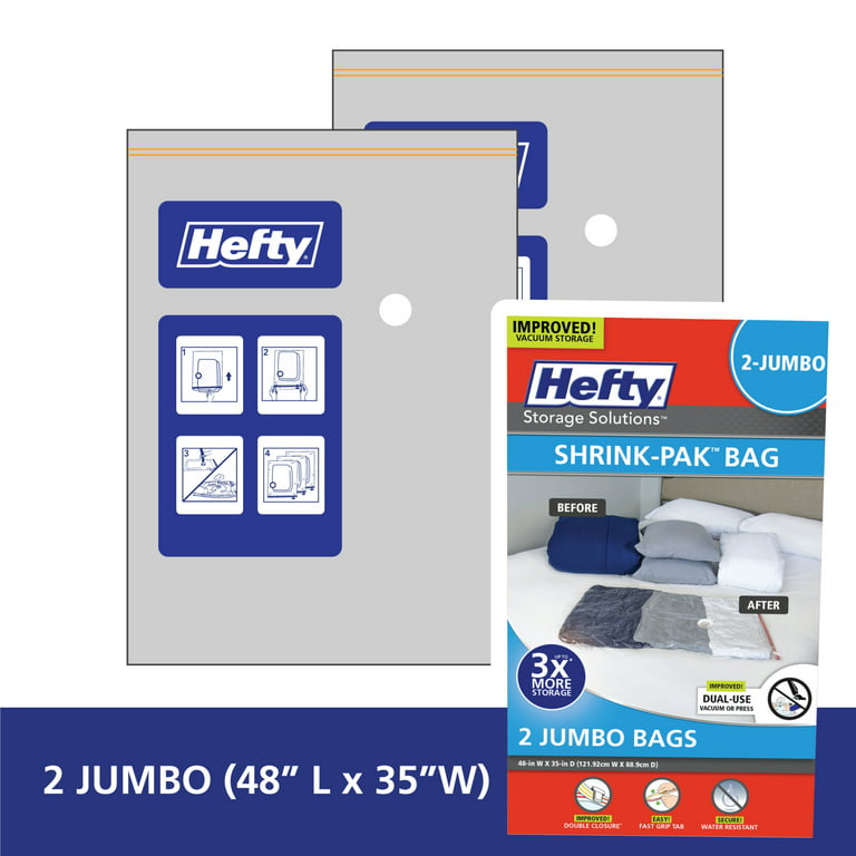 Hefty SHRINK-PAK 2 Jumbo Vacuum Storage Bags 