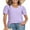 Purple, variant on DreamFish Women's Tops Summer V Neck Tops Puffy Short Sleeve Tunic Casual Eyelet Top