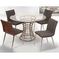thumbnail image 4 of Hawthorne Collections Chaise de Salle à Manger Moderne Rembourrée en Similicuir Gris, 4 of 4