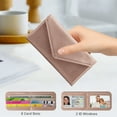 thumbnail image 7 of HAWEE Envelope Wallets for Women Leather Credit Card Holder with RFID Blocking,2 ID Window, Zip Coin Pocket, Rose Gold, 7 of 7