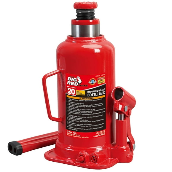 BIG RED T92003B Torin Hydraulic Welded Bottle Jack, 20 Ton (40,000 lb) Capacity, Red