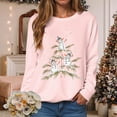 thumbnail image 2 of Towmus Christmas Sweatshirts for Women Fall Casual Crewneck Pullover Tops Funny Snowman Tree Graphic Print Long Sleeve Sweatshirt, 2 of 6