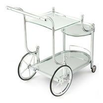 Kitchen Rolling Bar Cart with Tempered Glass Suitable for Restaurant and Hotel