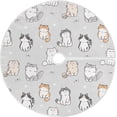thumbnail image 1 of FMSHPON Cute Cat Xmas Christmas Tree Skirt Stand Mat for Holiday Party Decoration Indoor Outdoor 48 inches, 1 of 6