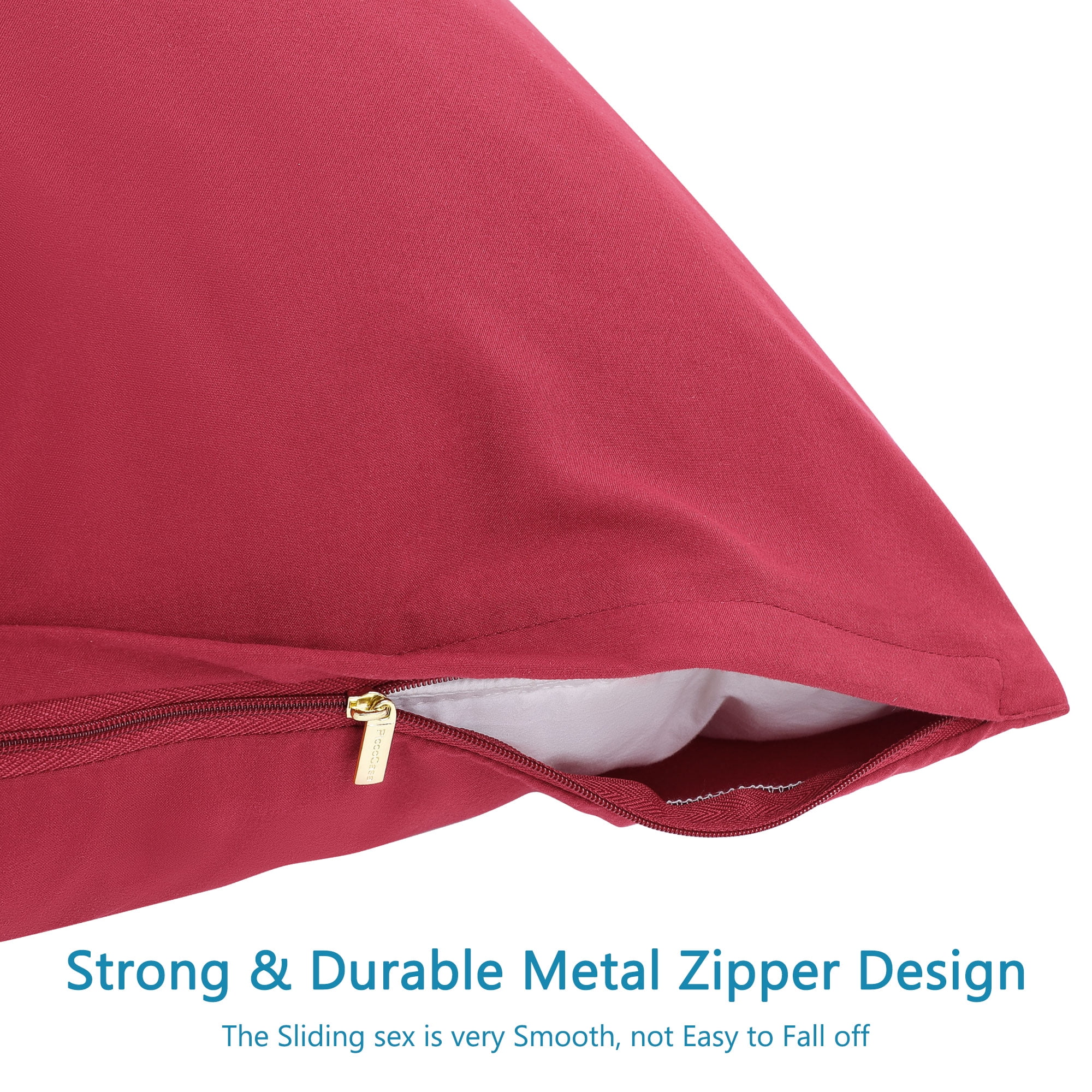 Unique Bargains 2-Piece Soft Microfiber Pillowcases, Standard, Burgundy