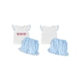 thumbnail image 2 of BemeyourBBs Toddler Baby Boy Girl 4th of July Outfit Patriot Fourth of July Summer Independence Day Clothes American Flag Embroidery Short Sleeve T-Shirts with Shorts 2 Pcs Set, 2 of 8