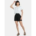 thumbnail image 2 of Time and Tru Women's Double Cloth Cotton Shorts, Sizes XS-XXXL, 2 of 5