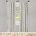 thumbnail image 2 of Ambesonne Mexican Curtains, Ethno Squares Lines Art, Pair of 28"x63", Pale Brown Slate Blue, 2 of 4