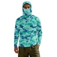 thumbnail image 7 of SEANATIVE Long Sleeve Sun Shirts for Men Fishing Hiking Running Tops Sun Hoodie Lightweight Breathable UV Protection Long Sleeve Rash Guard, S, Brachiosaurus Dinosaur Green Teal Camo, 7 of 7