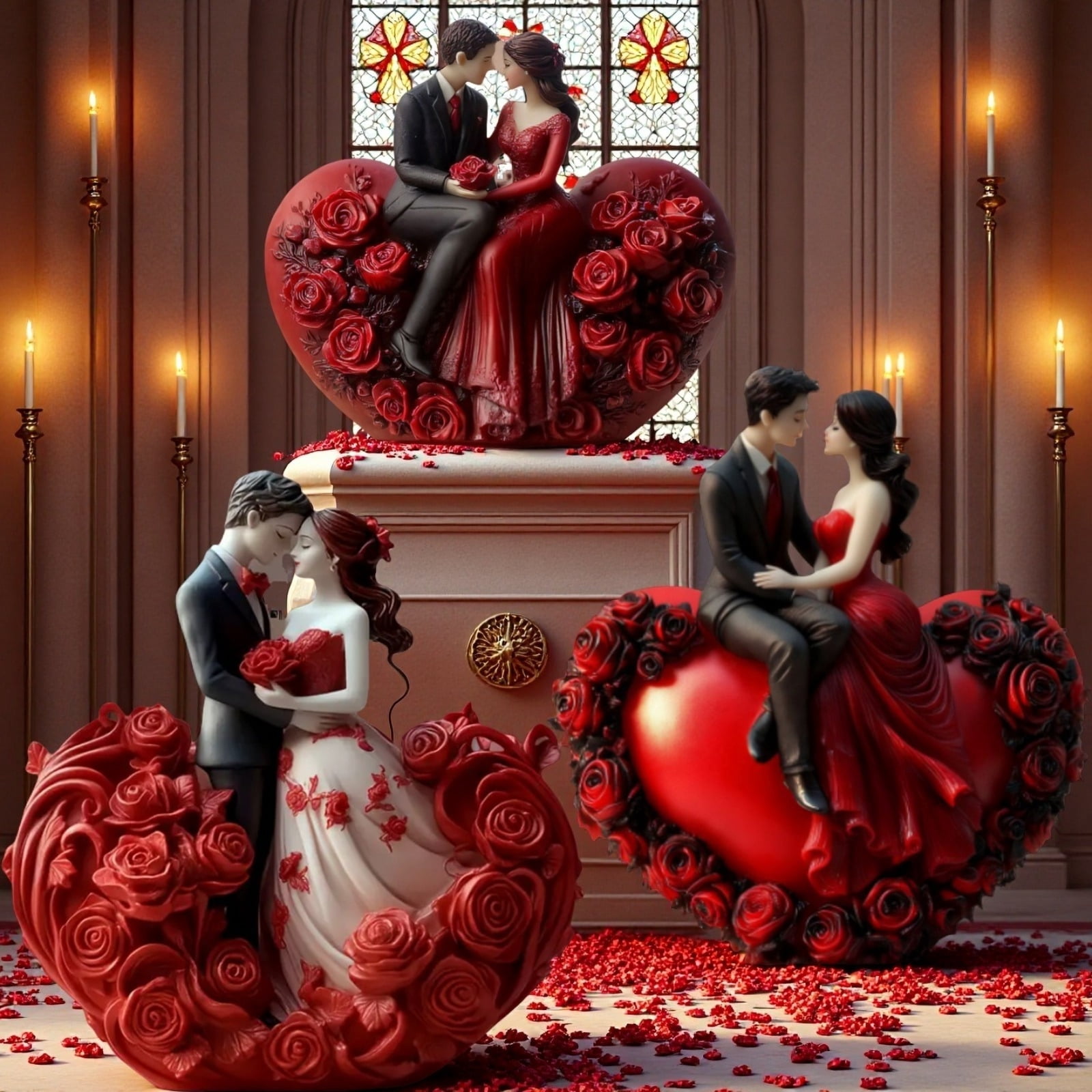 3Pcs Couple Silhouette Mold Set, epoxy resin molds, Ideal for Wedding Candle & Resin Crafts