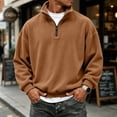 thumbnail image 2 of OIOLOYJM Sweatshirt for Men Vintage Quarter Zip Long Sleeve Collared Loose Fit Soft Pullover Shirts Vintage Big and Tall Winter Fashion Warm Comfortable Outfits, 2 of 5