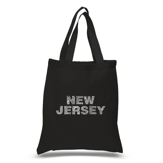 LA Pop Art Small Word Art Tote Bag - NEW JERSEY NEIGHBORHOODS
