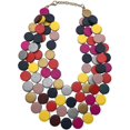 thumbnail image 1 of Collar en capas de cuentas de madera con cuentas multicolores, 1 of 3