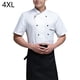 thumbnail image 2 of Uniforme de chef Delantal de cocina de manga corta Trajes de doble botonadura Camisas de costura cómodas para hombres Estilo simple para barra de café Blanco 4XL Advancent LF000329-12, 2 of 7