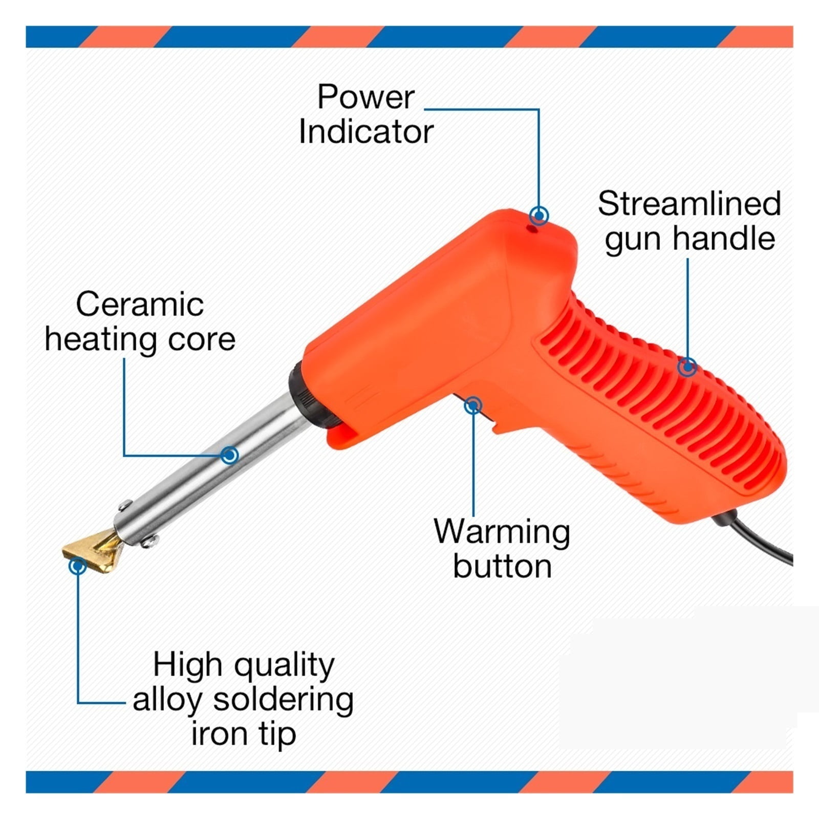 100W Car Bumper Repair Tools,Repair Soldering Iron, Leather Ironing Tools Plastic Welding Kit Electric Soldering Iron ,Power Tools