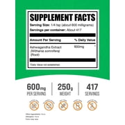 BulkSupplements Ashwagandha Root Extract Powder - Herbal Supplement, Ashwagandha Supplement - 250g (8.8 oz)