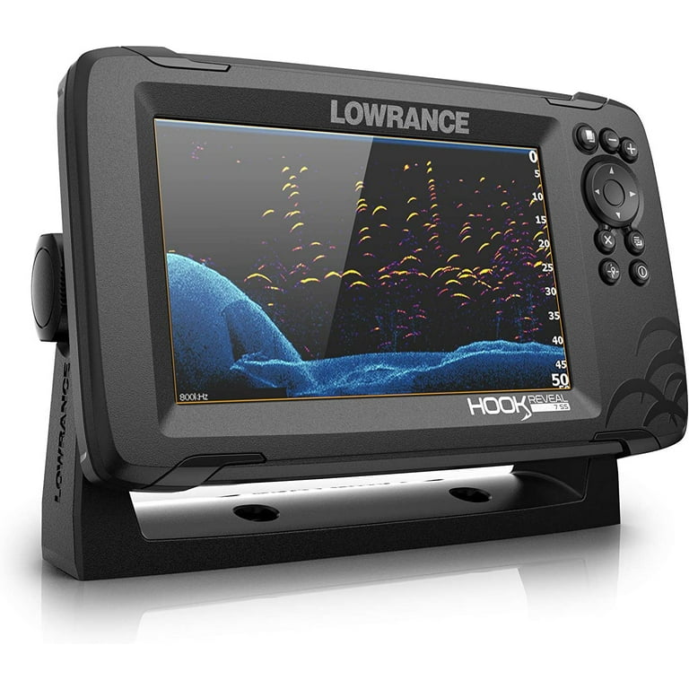 Lowrance 00015854001 Hook Reveal 5 In. Fishfinder Splits hot with Down scan  Imaging, C-MAP Contour and Mapping 