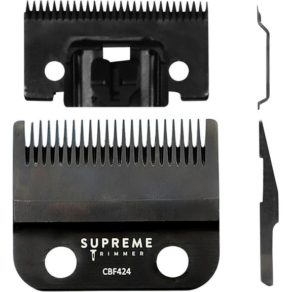 Supreme Trimmer Replacement Fade Blade CBF424 | Steel Fade Blade for Hair Clippers | Black
