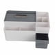 thumbnail image 3 of Elegante funda para caja de pañuelos multiusos en gris claro con detalles en gris oscuro para decoración de cocina, comedor, baño y escritorio, 3 of 7