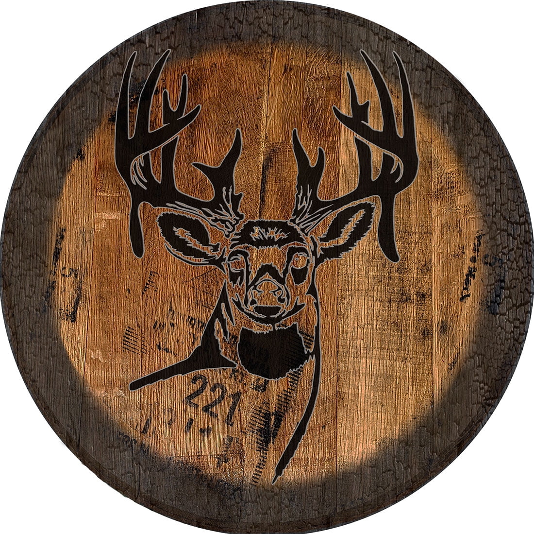 Big Buck Deer Pub Sign Large Oak Whiskey Barrel Wood Wall Decor ...