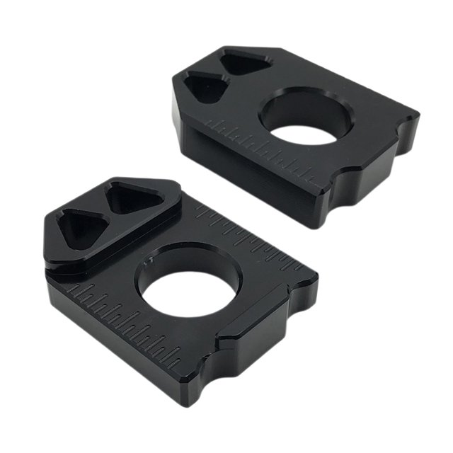 Ajustador de Cadena de Eje Trasero de Aluminio CNC Sunnimix para SUZUKI DRZ400SM 2004-2015 Negro