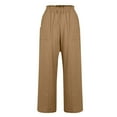 thumbnail image 4 of XINXIAOO Womens Trousers Casual Pants for Women Brown Baggy Pants Women Lounge Pants for Women Elastic Pants for Women with Pockets Womens Fall Pants, 4 of 5