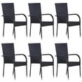 thumbnail image 2 of vidaXL 7 Piece Garden Dining Set Black Poly Rattan, 2 of 5
