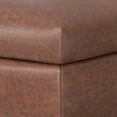 thumbnail image 5 of Rebecca 36 inch Wide Rectangular Coffee Table Storage Ottoman with Lift Up Lid in Distressed Saddle Brown Vegan Leather, 5 of 13