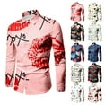 thumbnail image 4 of IWRICH Valentines Day Dress Shirts for Men Stylish Casual Lapel Long Sleeve Love Heart Print Button down Vacation Tops 15-Red XL, 4 of 4