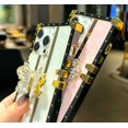 thumbnail image 4 of Funda compatible con iPhone de 16 a 6,1 pulgadas con purpurina de lujo, diseño de mariposa, plegable, con soporte, suave, con efecto espejo de policarbonato, antideslizante, para mujeres y niñas, 4 of 6
