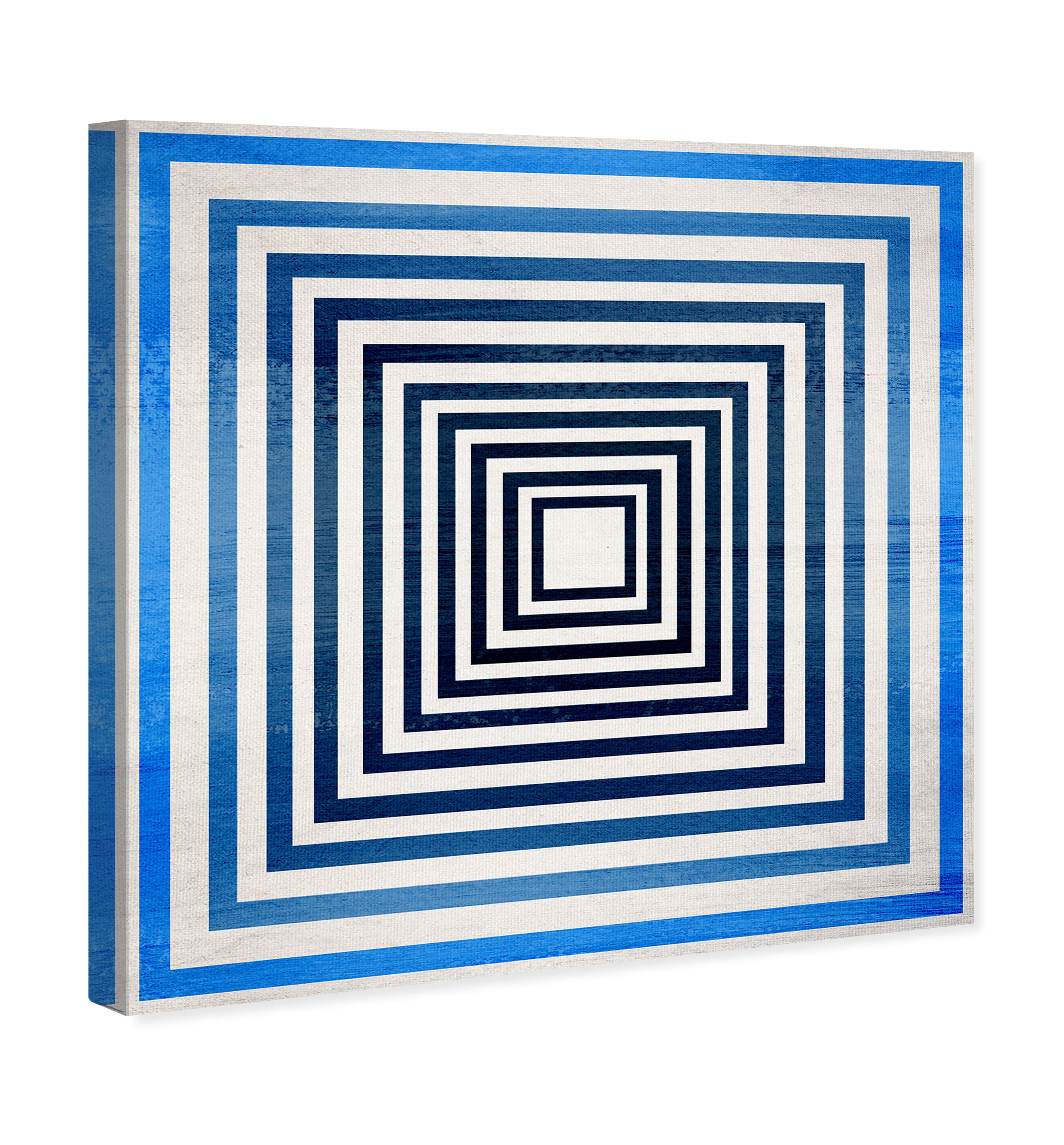 Wynwood Studio Abstract Modern Canvas Art - Blue Magnets, Wall Art for Living Room, Bedroom, and Bathroom, 12 in x 12, Blue and White Home Decor