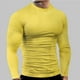 thumbnail image 2 of Camisetas deportivas Prolriy para hombre, de manga larga, ajustadas, elásticas, de compresión, para primavera y verano, para hombre, color amarillo, talla XXL, 2 of 6