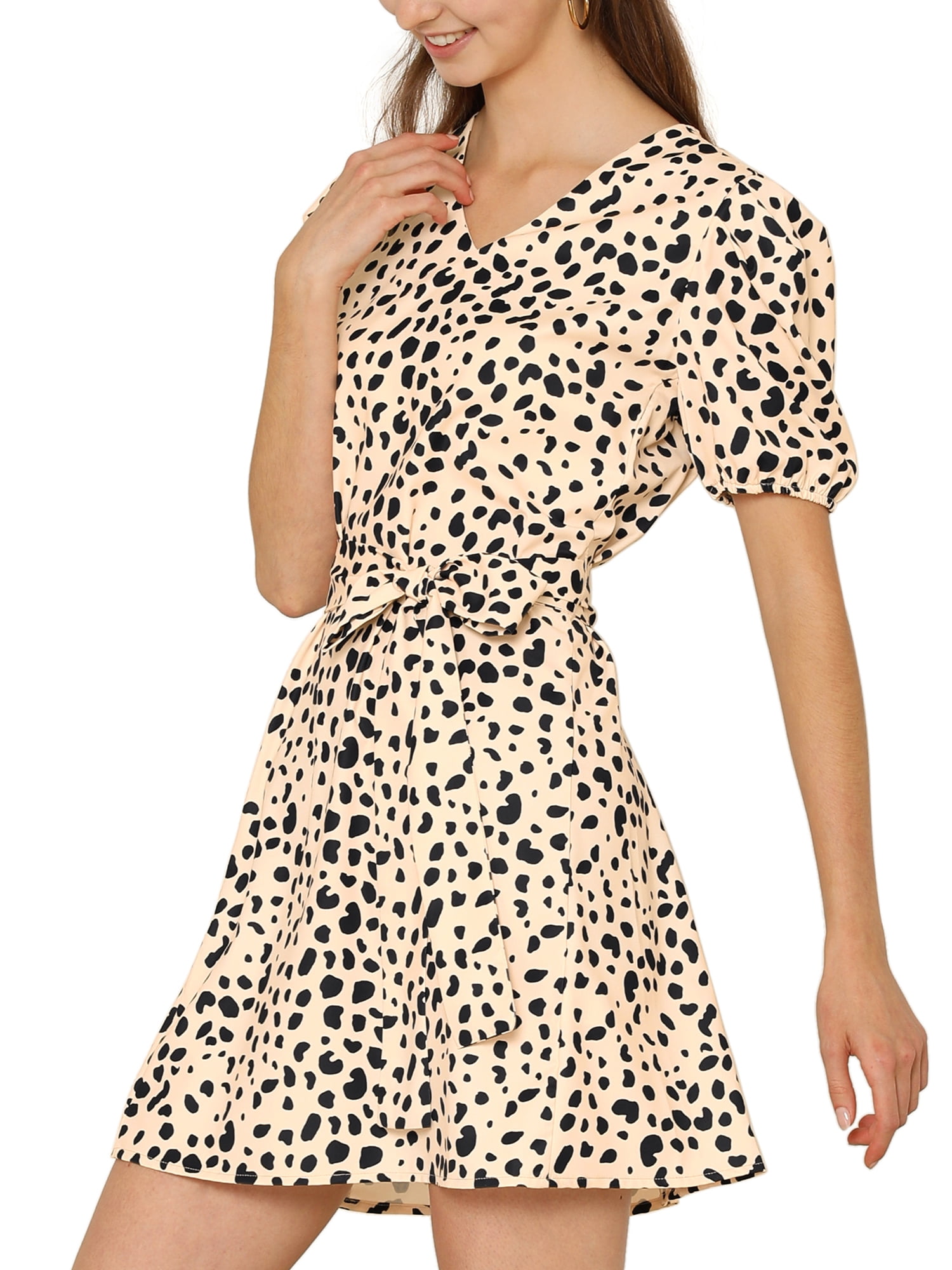 leopard print tie dress