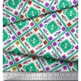 thumbnail image 2 of Soimoi Crepe Silk Fabric Aztec Geometric Printed Fabric 1 Yard 42 Inch Wide, 2 of 3
