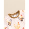 thumbnail image 4 of Suealasg 2Pcs Toddler Boy Farm Clothes Short Sleeve Rooster Print T-Shirt +Elastic Waist Shorts 6M 12M 18M 24M 3T Kids Baby Boy Summer Western Outfits, 4 of 6