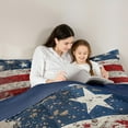 thumbnail image 5 of Erosebridal Grunge Us Flags Bedding Sets Toddler with Comforter,American Stars Duvet Insert,Red Blue White Stripes Comforter Sets Toddler Size For Men Women Super Cozy Room Decoration Reversible，2pcs, 5 of 8