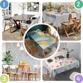 thumbnail image 5 of Teal Gold Wave Marble Pattern Rectangle Tablecloth 60"x102",Waterproof Polyester Rectangle Table Cloth, Wipeable Spillproof Polyester Tablecloth for Dining, Camping, Indoor and Outdoor, 5 of 6