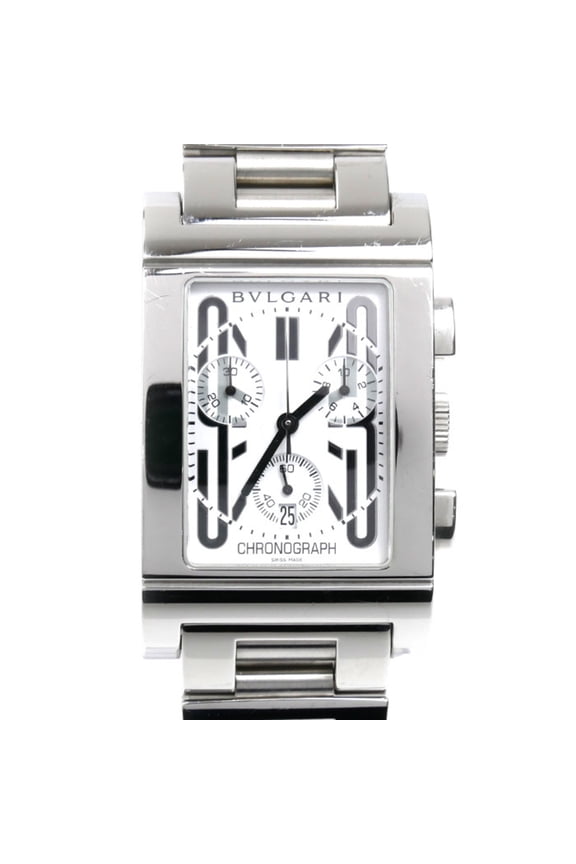 Pre-Owned BVLGARI Rettangolo Chronograph Watch, Battery-Powered, Men's, RTC49S (Good)