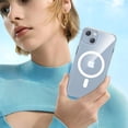 thumbnail image 5 of Clear Case Compatible with iPhone 13 Case & iPhone 14 Case, Magnetic Case with Built-in Magnets, Crystal Clear Hard PC Back + Soft TPU Frame Slim Cover for iPhone 13 / iPhone 14 6.1" - Clear, 5 of 9