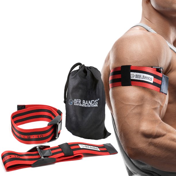 BFR Bands PRO X Blood Flow Restriction Bands Set of 2 Occlusion Training Straps w/ PinchFree