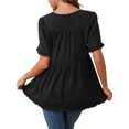 thumbnail image 3 of INSPIRAR CHIC Blusas de Maternidad para Mujeres Boho con Volantes Cuello en V de Manga Corta Camisetas Sueltas y Fluidas Ropa Casual 2025 Negro Grande, 3 of 6