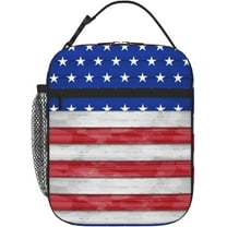 Lunch Bag Red Blue White American Flag Insulated Lunch Box For Work Adult Cooler Bag Lunch Tote Bag Reusable Office Picnic Beach Adjustable Shoulder Strap